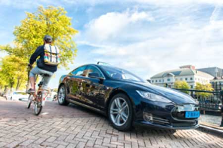 Electric taxis at the airport